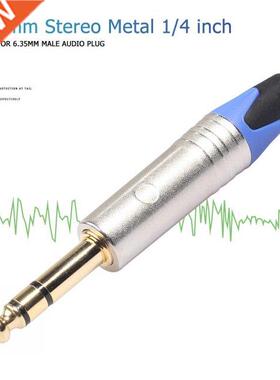 6.35mm Jack Stereo Metal 1/4 inch Connector 6.5mm Male Audio