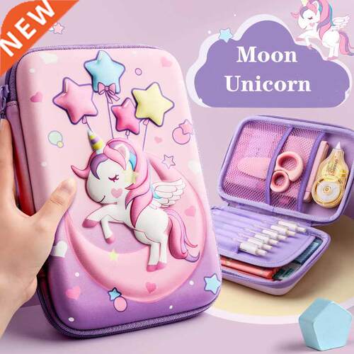 3D EVA unicorn cute pencil case cartoon stationery box girls