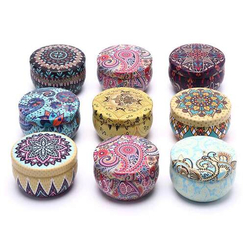Retro Floral Tin Can Lovely Mini Gift Jewelry Tin Box Cookie
