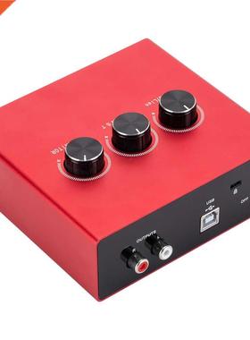 AU11-R Mixer USB Sound Card Device Audio Interface Card Conv