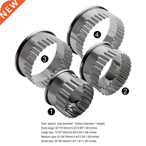 4pcs/set Bread Kitchen Round Stainless Steel Manual Easy Use