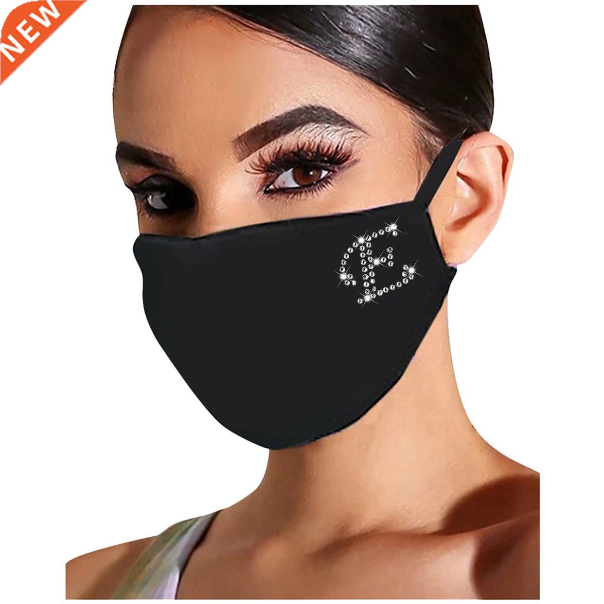 New Letter A-z Face Masks Women Dust Windproof Mask Drill Ic