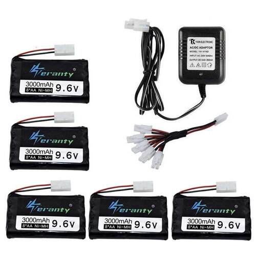9.6v 3000mah Rechargeable Battery + 9.6v Charger For Rc toys