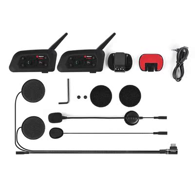 2Pcs otorcycle Helet Bluetooth 5.1 Headset,Interco Coun