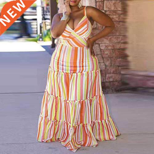 Xl-5xl Full-size Ldies Yellow Florl Print Dress with full