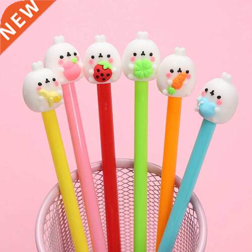Cute Molang Rabbit gel pens Kawaii Fruit 0.5mm black ink Si