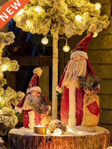 Red Robe Santa Doll Toy Holiday Ornaments Christmas