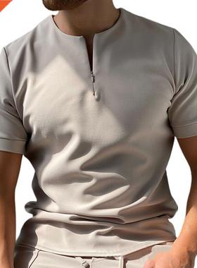 New Luxury Men Tee Shirt T-shirt Solid Color Loose Summer S