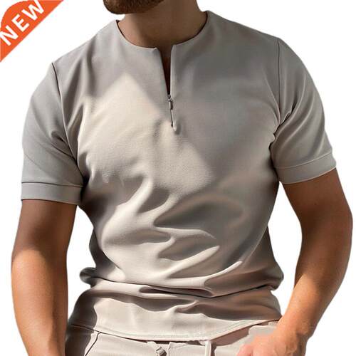 New Luxury Men Tee Shirt T-shirt Solid Color Loose Summer S