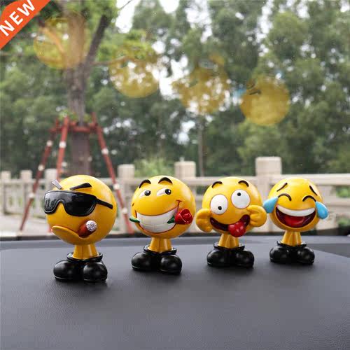Car decoration creative shaking head doll expression bag cut