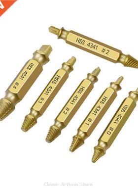 6pcs ged Screw Extrctor Speed Out Drill Bits Removl To