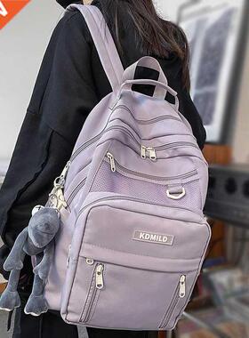 Nylon Male Female Waterproof Purple College Backpack Men Wom