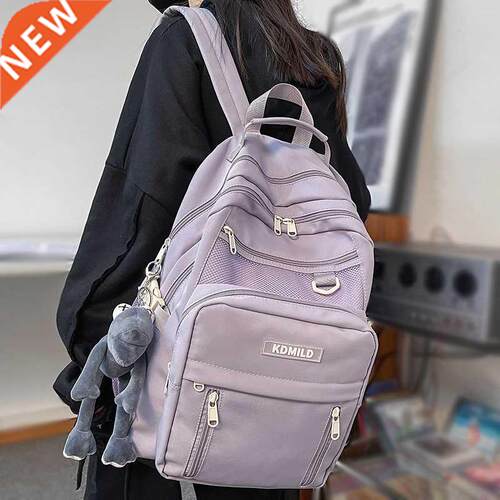 Nylon Male Female Waterproof Purple College Backpack Men Wom
