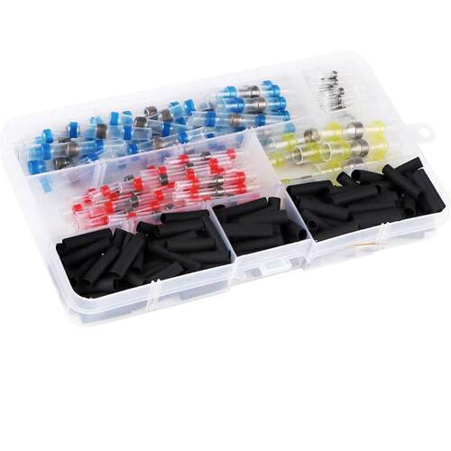 250Pcs Solder Ring Heat Shrinkable Tube Butt Waterproof Wire