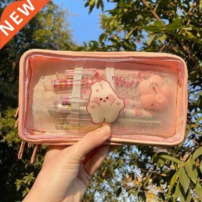 Cute Transparent Pen Bag Large Capacity Pencil Case Storage