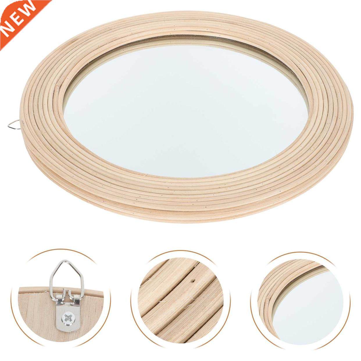 1pc Wall-mounted Makeup Mirror Bathroom Grass Rope