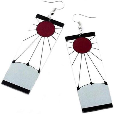 Fashion Acrylic Tanjiro Earrings Demon Slayer Earrings Anime