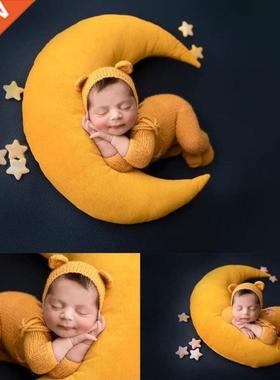Baby Hat Posing Beans Moon Pillow Stars Set Newborn Photogra