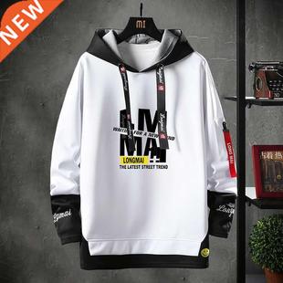 Contrast Color Setwear Hoodies Men Brand Tops Black White Sw