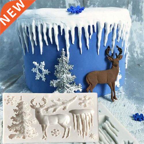 New Silicone Cake Mold Christmas Reindeer Form Fondant