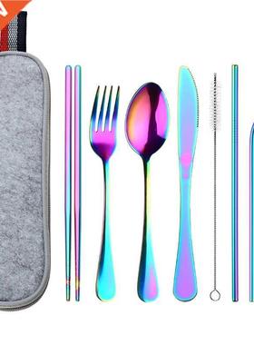Travel Dinnerware Set Portable Cutlery Camping Dinner Sets S