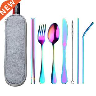 Travel Dinnerware Set Portable Cutlery Camping Dinner Sets S