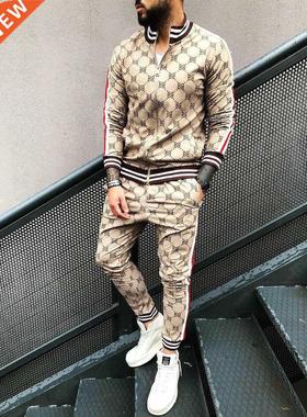 2021 Fshion Brnd Men's Sport Suit 3D Digitl Printing Long