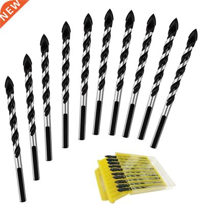 Multipurpose Drill Bits, 10-Piece 6mm Multi-material Drill