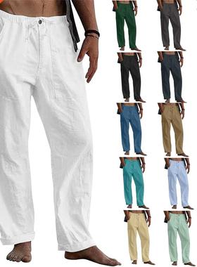 Summer new men's casual cotton yoga pants large size thin se