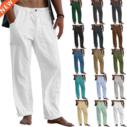 Summer new men's casual cotton yoga pants large size thin se