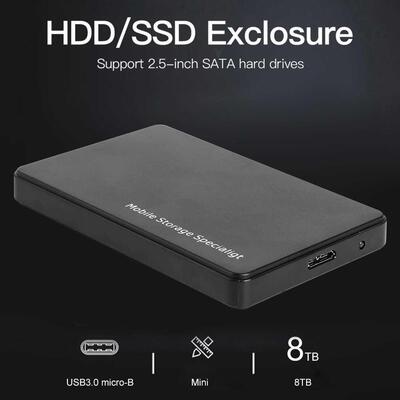 2.5 inch External HDD SSD Case USB3.0 to SATA Mobile Hard Di