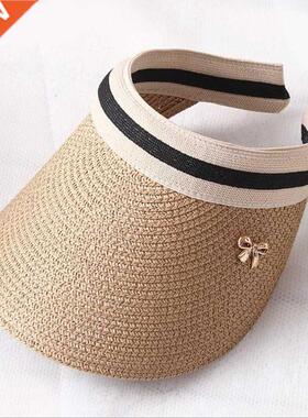 New Women's Sun Hats Handmade Straw Visor Caps Parent-Child
