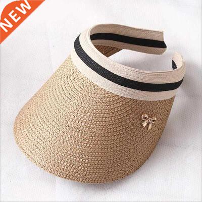 New Women's Sun Hats Handmade Straw Visor Caps Parent-Child