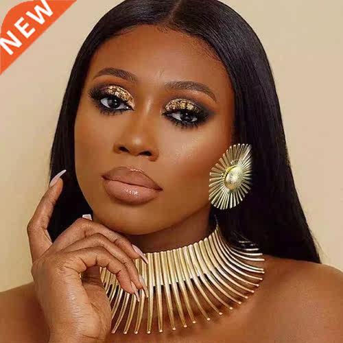 UDDEIN Vintage Metal Gold Torque Choker Collar Statement Max
