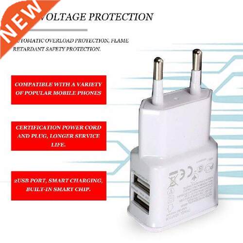 1A Portable Dual USB Power Adapter Mobile Phone Charger
