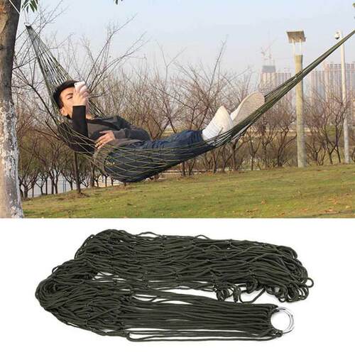 Portable Nylon Mesh Hammock Net Sleeping Bed Hamaca For Outd