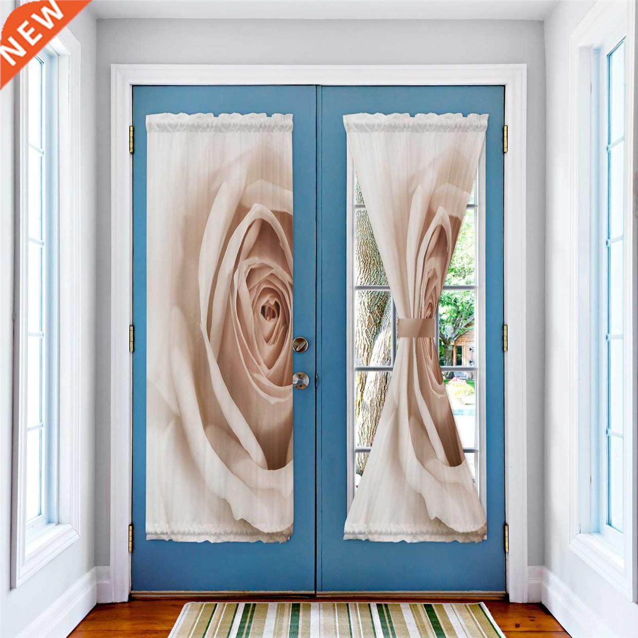 white rose flower blinds curtains for living room bedroom