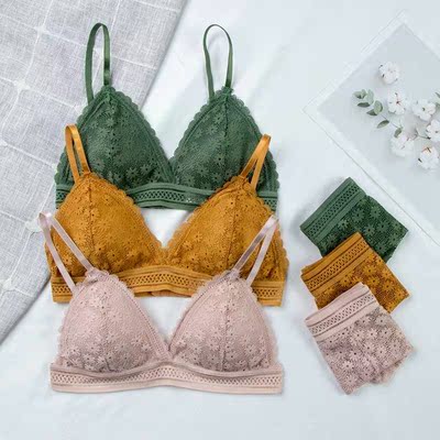 Women Lace Bra Sets Seamless Underwear Backless Vest Sexy Pa