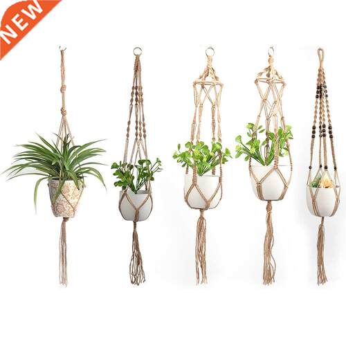 Cotton Rope Flower Pot Woven Rope Hanging Basket Handmade