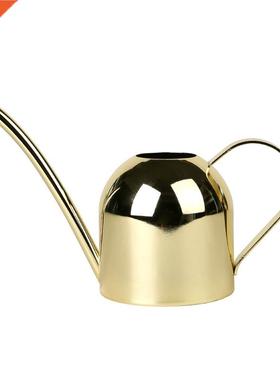 Watering Can Gold Color Stainless Steel Pot Long Spout Indoo