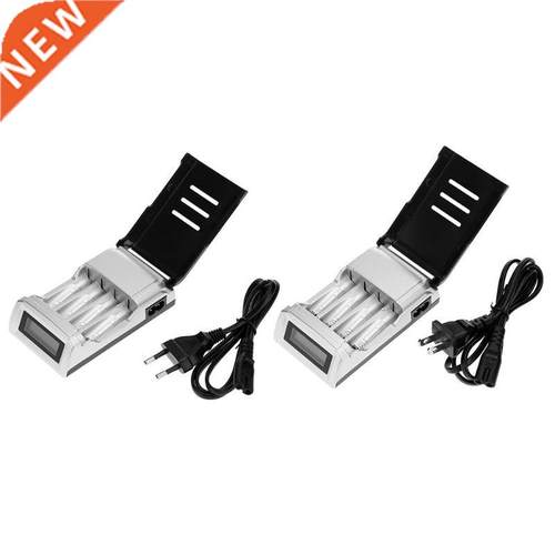 LCD Display with 4 Slots Smart Battery Charger 适用于 AA/AAA