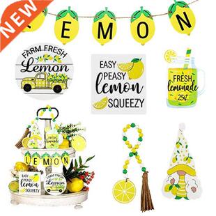 Summer Tiered Tray Decor Fruit Style Decorative Ornament