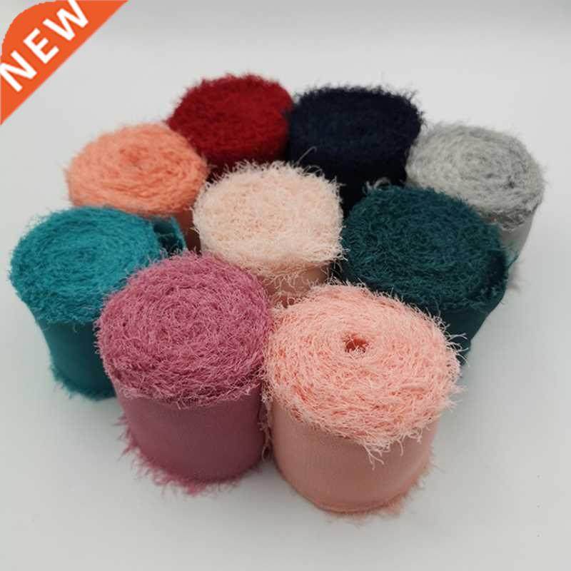 frayed edged wrinkle chiffon silk ribbon wedding flower