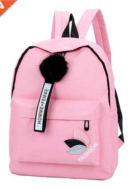 New Style Backpack Korean Version of Printed Leaves College