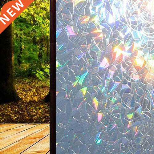 3D No Glue Static Decorative Privacy Window Rainbow Films 适