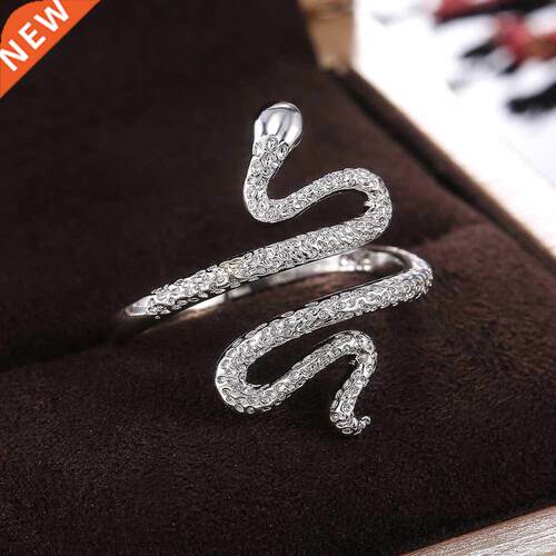 Huitan Fashion Metallic Snake-shape Women Rings Daily Wearab