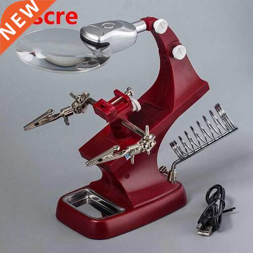 X 4.5X Table Magnifier 60 Rotating Desk USB Welding Repair