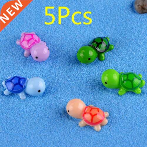 5Pcs Mini Turtle Miniature Figurines Dollhouse Bonsai Garden