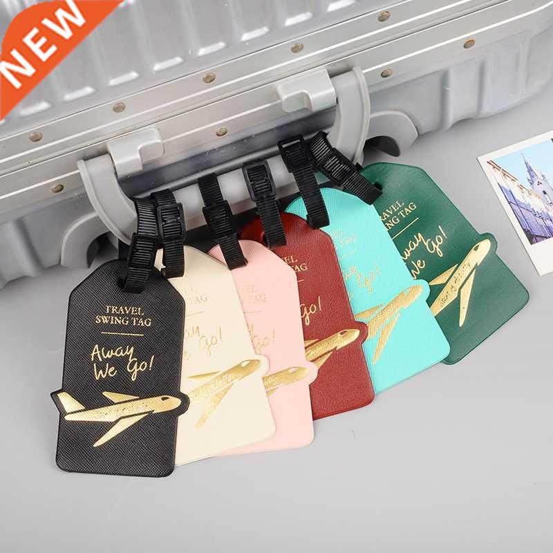 travel accessories creative aircraft pu leather luggage tag