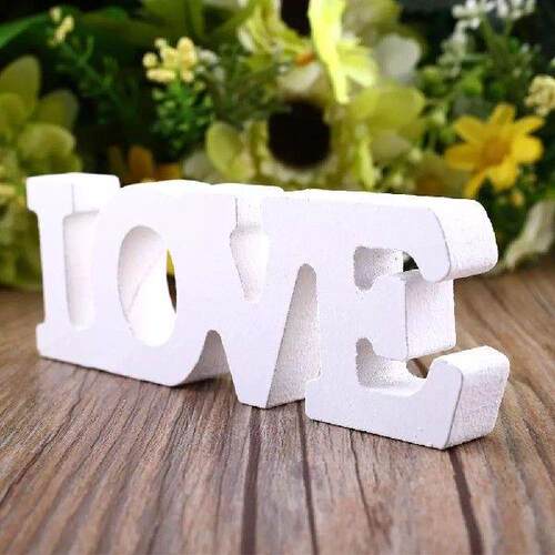 White Wooden English Alphabet Free Standing Wedding Props